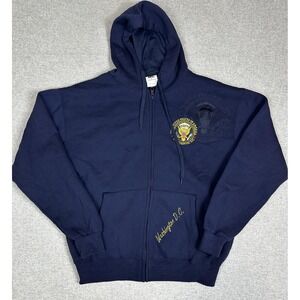 United States Seal Hoodie Mens Large Navy Full Zip‎ Washington DC Embroidered